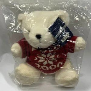 Ralph Lauren Polo White‎ Teddy Bear Plush Red Sweater 1999 2000 NIP Jointed